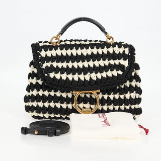 Salvatore Ferragamo Margot Satchel Braided Fabric