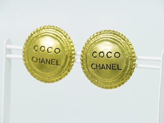 Chanel CC Hoop Clip-On Earrings Crystal Embellished Metal