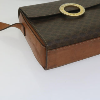 Celine Vintage Macadam Shoulder Bag Canvas and Leather