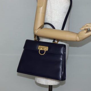 Salvatore Ferragamo Gancini Convertible Top Handle Bag Leather