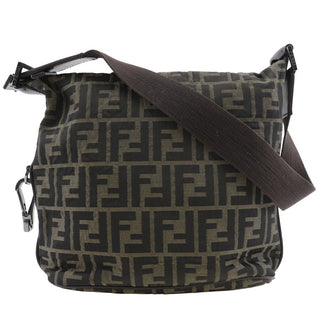 Fendi Zip Around Messenger Bag Zucca Canvas