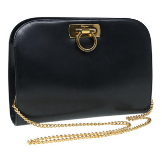 Salvatore Ferragamo Vintage Gancini Chain Shoulder Bag Leather