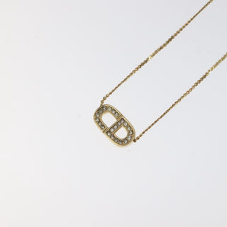 Christian Dior CD Pendant Necklace Metal and Crystals
