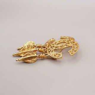 Chanel Vintage CC Fringe Brooch Metal