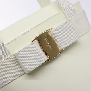 Salvatore Ferragamo Vara Bow Top Handle Bucket Bag Patent Leather