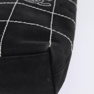 Chanel Chocolate Bar CC Logo Tote Canvas