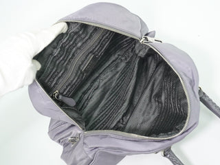 Prada Buckle Dome Satchel Tessuto