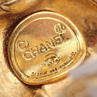 Chanel Vintage Drop Clip On Earrings Crystal with Metal