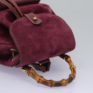 Gucci Vintage Bamboo Backpack Suede