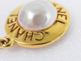 Chanel Chain Around Pearl Necklace Metal with Faux Pearls