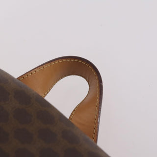 Celine Vintage Drawstring Flap Backpack Macadam Coated Canvas