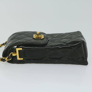 Chanel Vintage CC Flap Phone Holder Crossbody Bag Quilted Patent