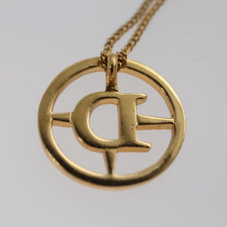 Christian Dior D logo Pendant Necklace Metal