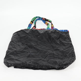 Chanel Foldable Tote Bag with Chain Quilted Caviar with Printed Nylon