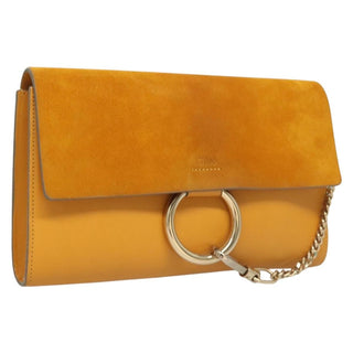 Chloe Faye Clutch Leather and Suede
