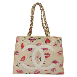 Chanel Vintage CC Chain Tote Printed patent leather