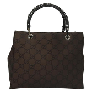 Gucci Vintage Bamboo Handle Tote GG Nylon