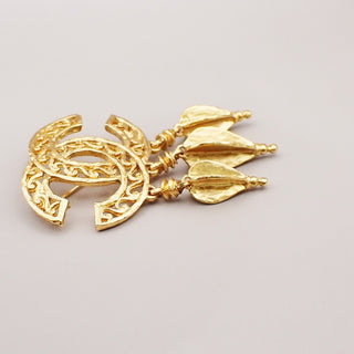 Chanel Vintage CC Fringe Brooch Metal