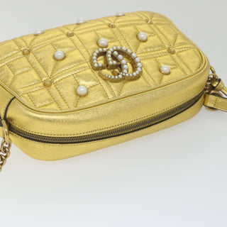 Gucci Pearly GG Marmont Shoulder Bag Embellished Matelasse Leather