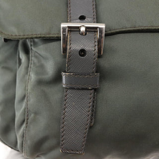 Prada Double Buckle Flap Messenger Bag Tessuto
