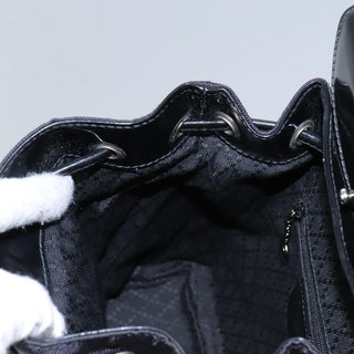 Gucci Vintage Bamboo Backpack Nylon and Patent Leather