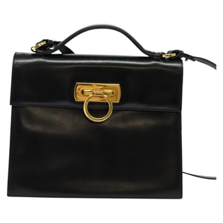 Salvatore Ferragamo Gancini Convertible Top Handle Bag Leather