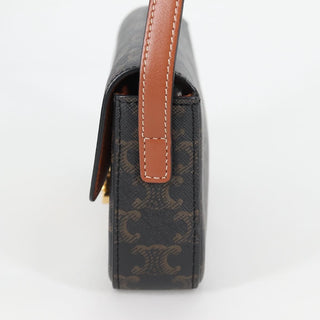 Celine Triomphe East-West Shoulder Bag Triomphe Coated Canvas