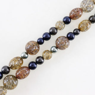 Chanel Coco Long Necklace Metal with Faux Pearls and Crystals