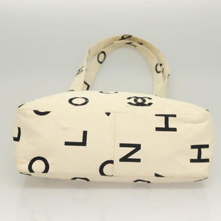Chanel Vintage Coco Logo Zip Tote Quilted Printed Canvas