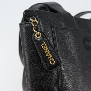 Chanel Vintage Logo Tote Caviar