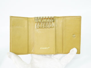 Chanel Chocolate Bar 6 Key Holder Quilted Lambskin