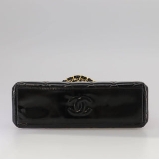 Chanel Vintage Chain Frame Bag Quilted Patent