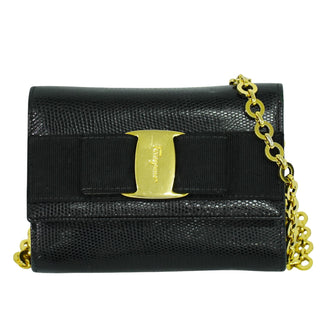 Salvatore Ferragamo Miss Vara Chain Wallet Leather