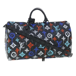 Louis Vuitton Keepall Bandouliere Bag Graffiti Monogram Eclipse Canvas