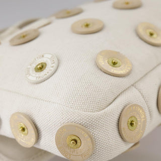 Louis Vuitton Polka Dot Panama Bowly Handbag Embellished Canvas