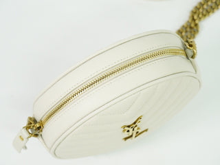 Saint Laurent Vinyle Round Camera Bag Matelasse Chevron Leather