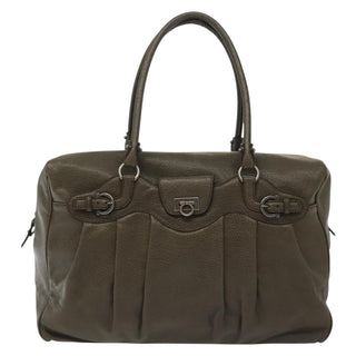 Salvatore Ferragamo Gancini Buckle Shoulder Bag Leather