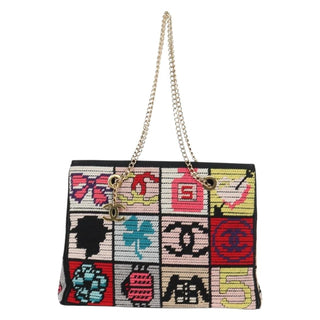 Chanel Crochet CC Drawstring Tote Fabric