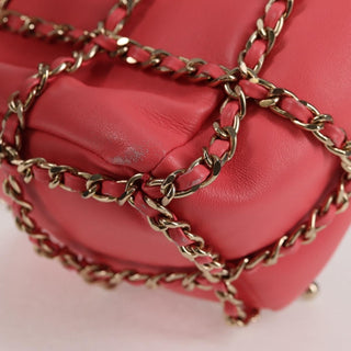 Chanel Chain Frame CC Drawstring Bucket Bag Lambskin
