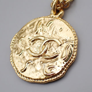Chanel Vintage CC Pendent Necklace Plated Metal