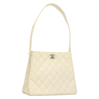 Chanel Vintage CC Shoulder Bag Quilted Caviar