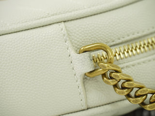 Saint Laurent Vinyle Round Camera Bag Matelasse Chevron Leather