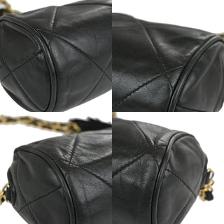 Chanel Vintage Diamond CC Barrel Bag Quilted Leather