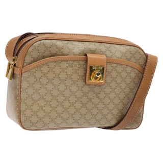 Celine Vintage Macadam Shoulder Bag Canvas and Leather