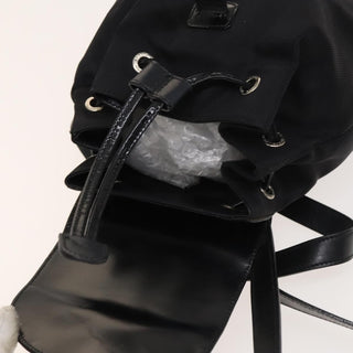 Gucci Vintage Bamboo Backpack Nylon and Patent Leather