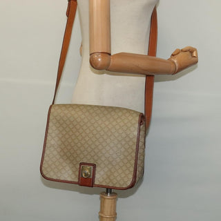 Celine Vintage Macadam Shoulder Bag Canvas and Leather