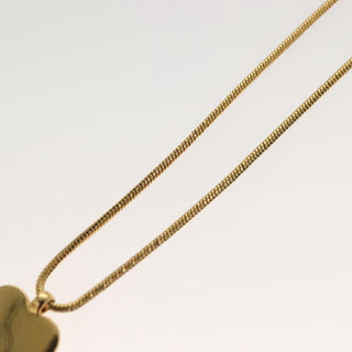Christian Dior Logo Heart Pendant Necklace Metal