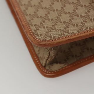 Celine Vintage Macadam Shoulder Bag Canvas and Leather