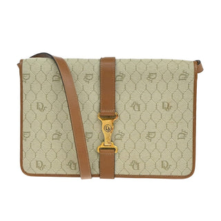 Christian Dior Vintage Honeycomb Handbag Canvas Leather