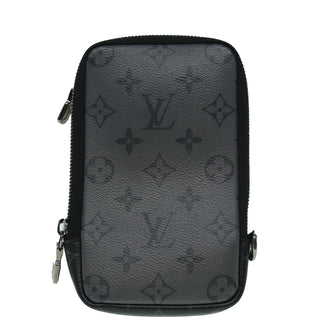 Louis Vuitton Double Phone Pouch Reverse Monogram Eclipse Canvas